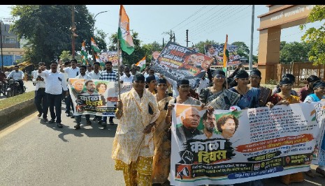 लोकशाहीवरील हल्ल्याच्या निषेधार्थ ब्रम्हपुरीत काँग्रेसने पाळला ‘काळा दिवस'..!
